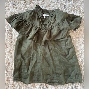 Frame Denim Olive Ruffled Blouse